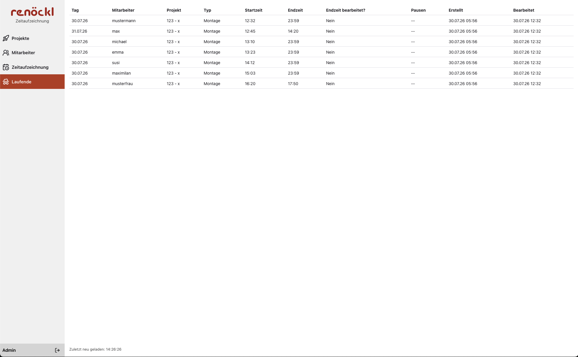 Renöckl Time Tracking